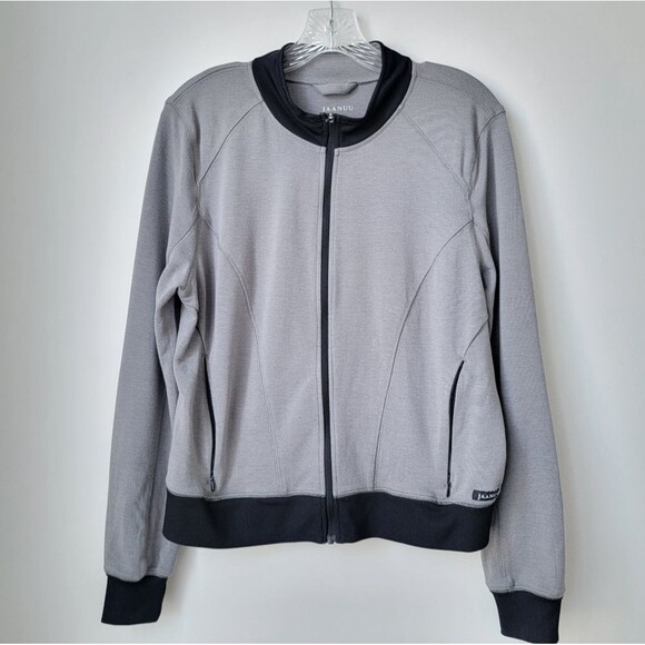 JAANUU Scrub Bumber Jacket Gray with Black Trim Size Large - Picture 2 of 9